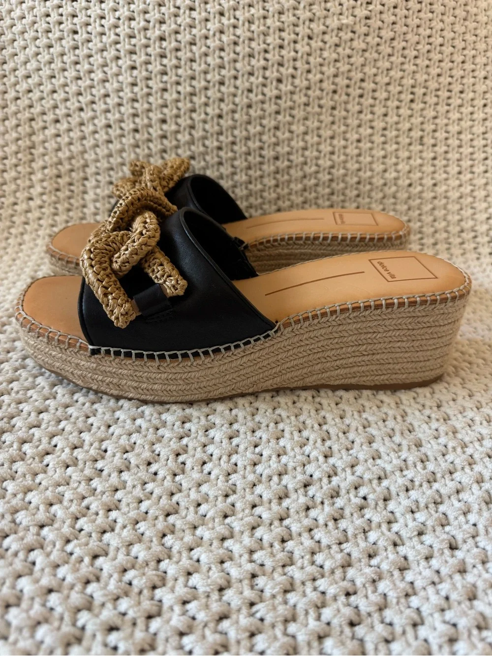 Dolce Vita Raffia Chain Espadrille Platform Sandals 8.5